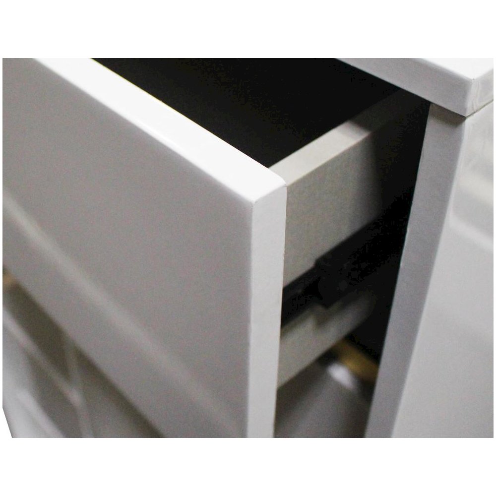 Best Master Havana 5-Drawer Poplar Wood Bedroom Chest in White/Gold Trim