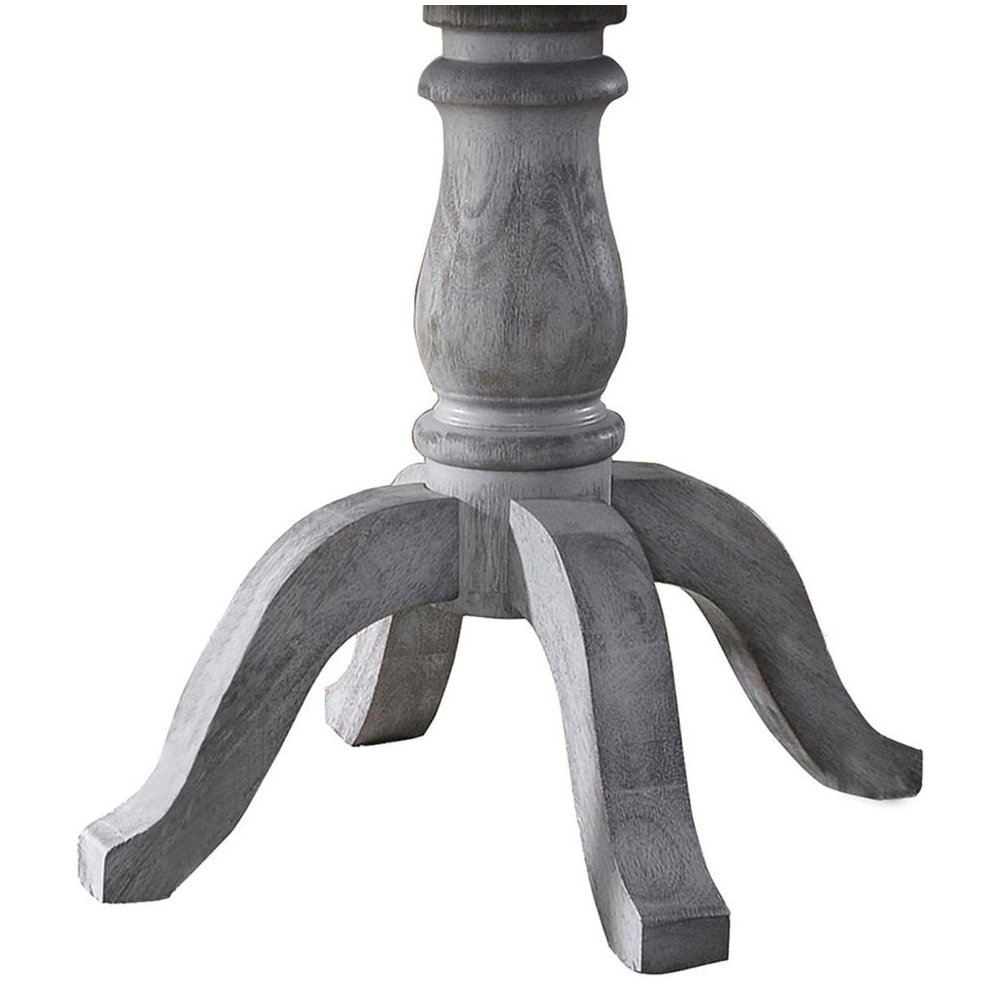 Best Master Farmhouse Style Wood Round Dining Table in Weathered Gray
