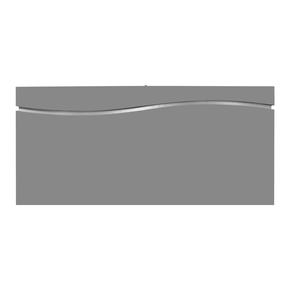 Best Master Leon Poplar Wood Eastern King Platform Bed in Gray With Silver Base