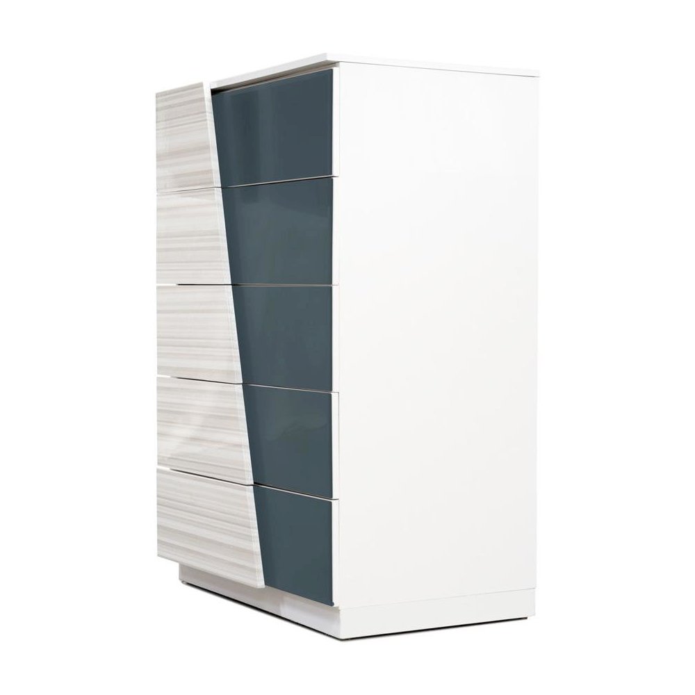 Best Master Manchester 5-Drawer Poplar Wood Bedroom Chest in Zebra/White