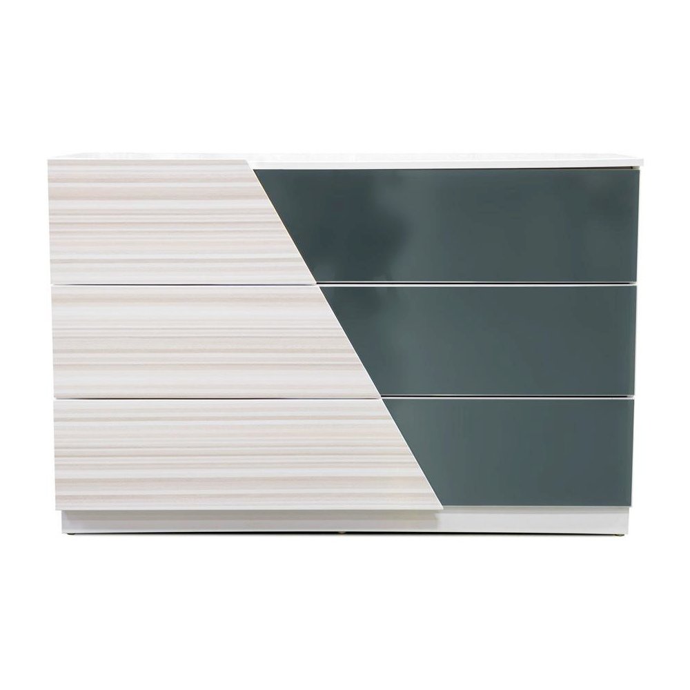 Best Master Manchester 3-Drawer Poplar Wood Bedroom Dresser in Zebra/White