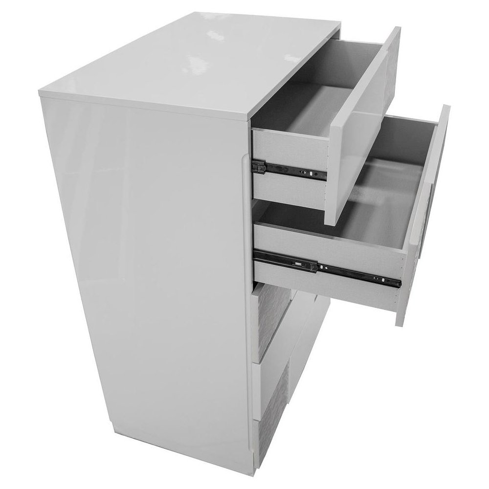 Best Master Naple 5-Drawer Poplar Wood Bedroom Chest in Gray/Silver Line