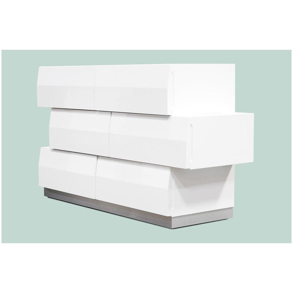 Best Master Spain 5-Piece Engineered Wood East King Bedroom Set in White Gloss