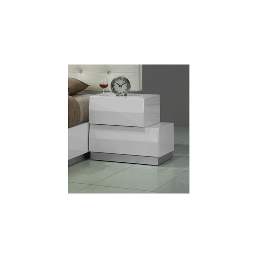 Best Master Spain 5-Piece Engineered Wood East King Bedroom Set in White Gloss