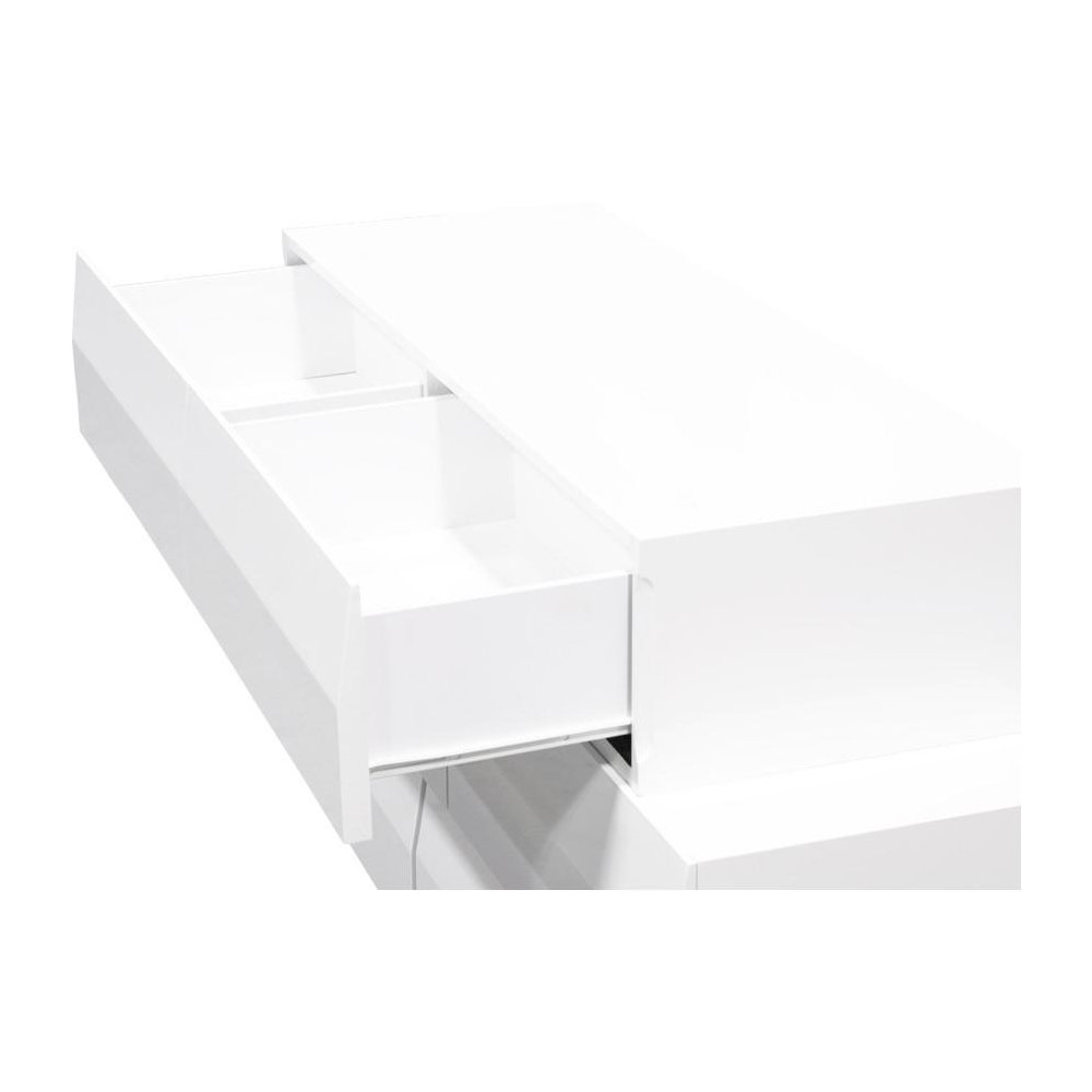 Best Master Spain 2-Piece Poplar Wood Dresser and Mirror Set – White/Silver Base