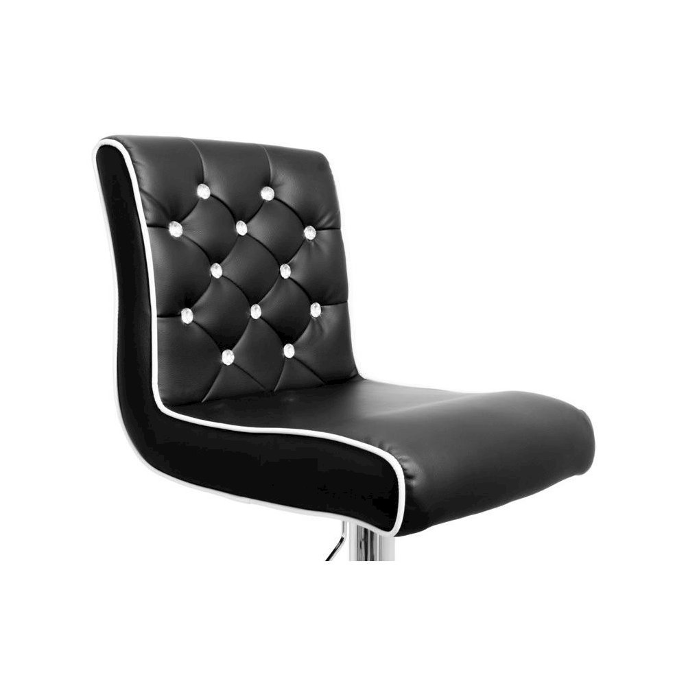 Best Master Swivel Bar Stool With Crystal and Tufted Look in Black (Set of 2)