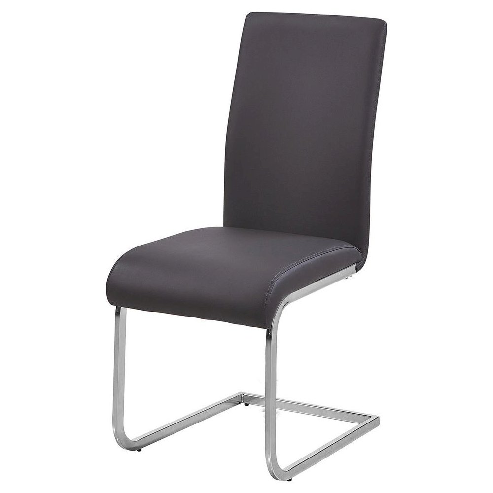 Best Master Alison 5-Piece Modern Glass Top Dinette Set in Gray