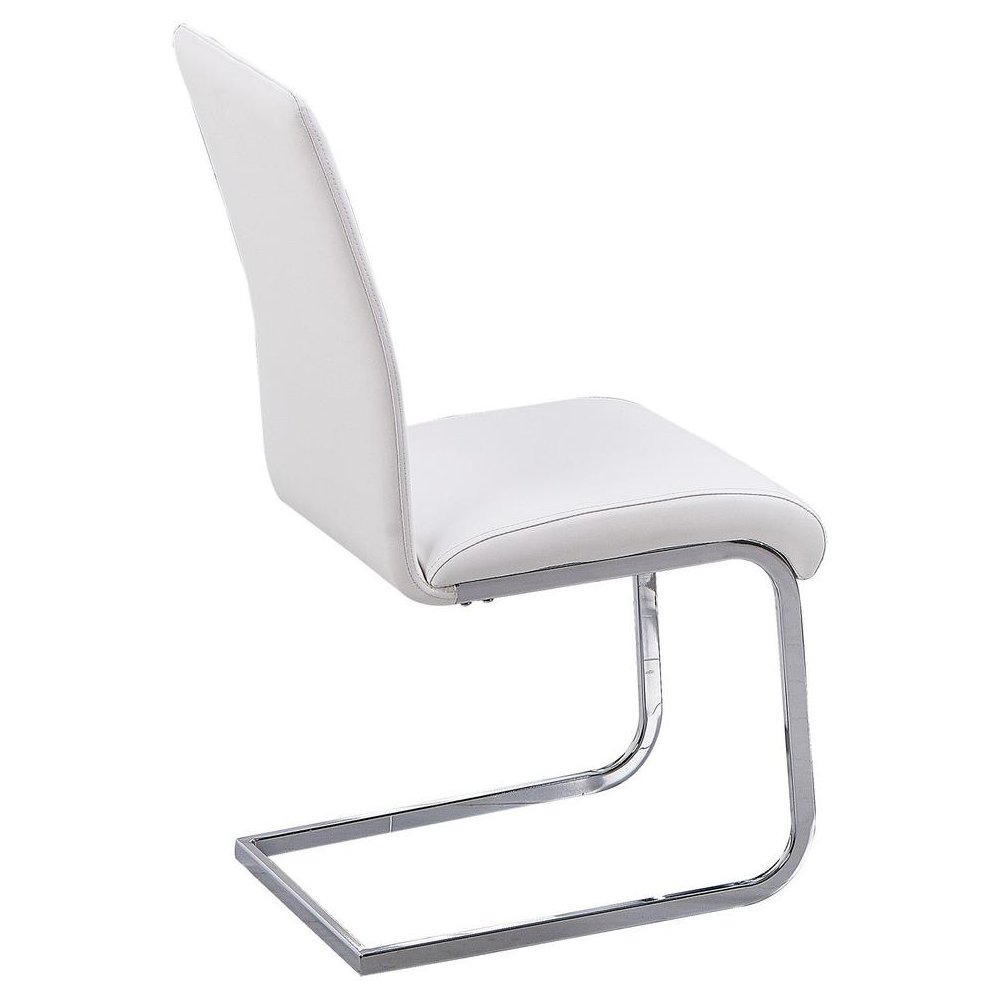 Best Master Alison 5-Piece Modern Glass Top Dinette Set in White