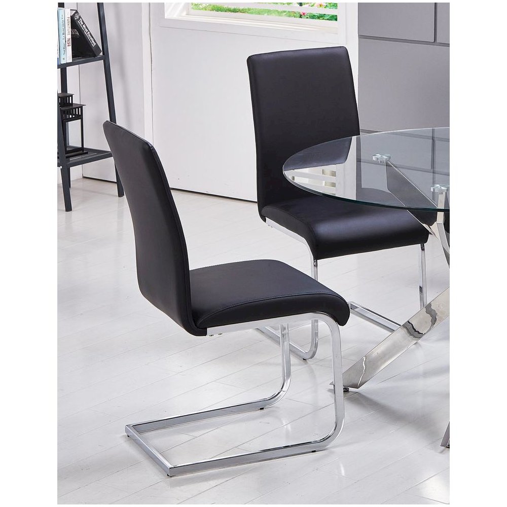 Best Master Alison 5-Piece Modern Glass Top Dinette Set in Black