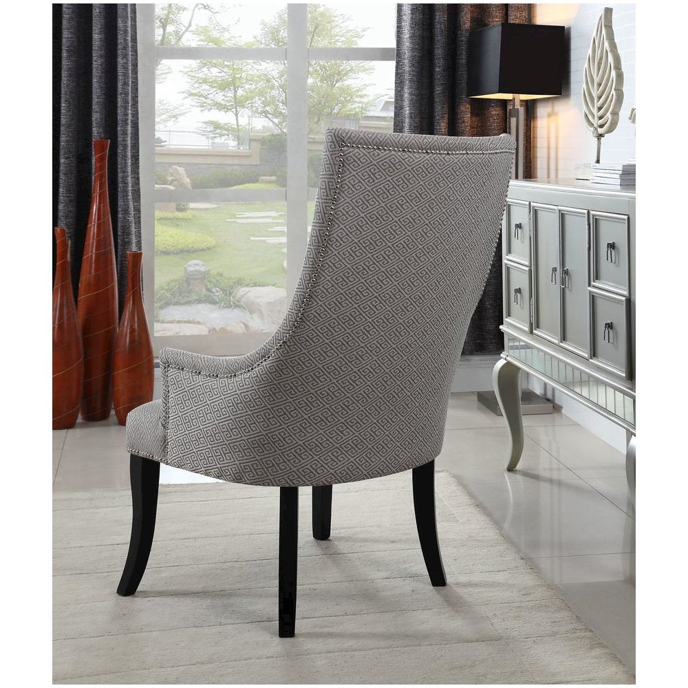 Best Master Republic Polyester Fabric Upholstered Acent Chair – Taupe/Light Gray