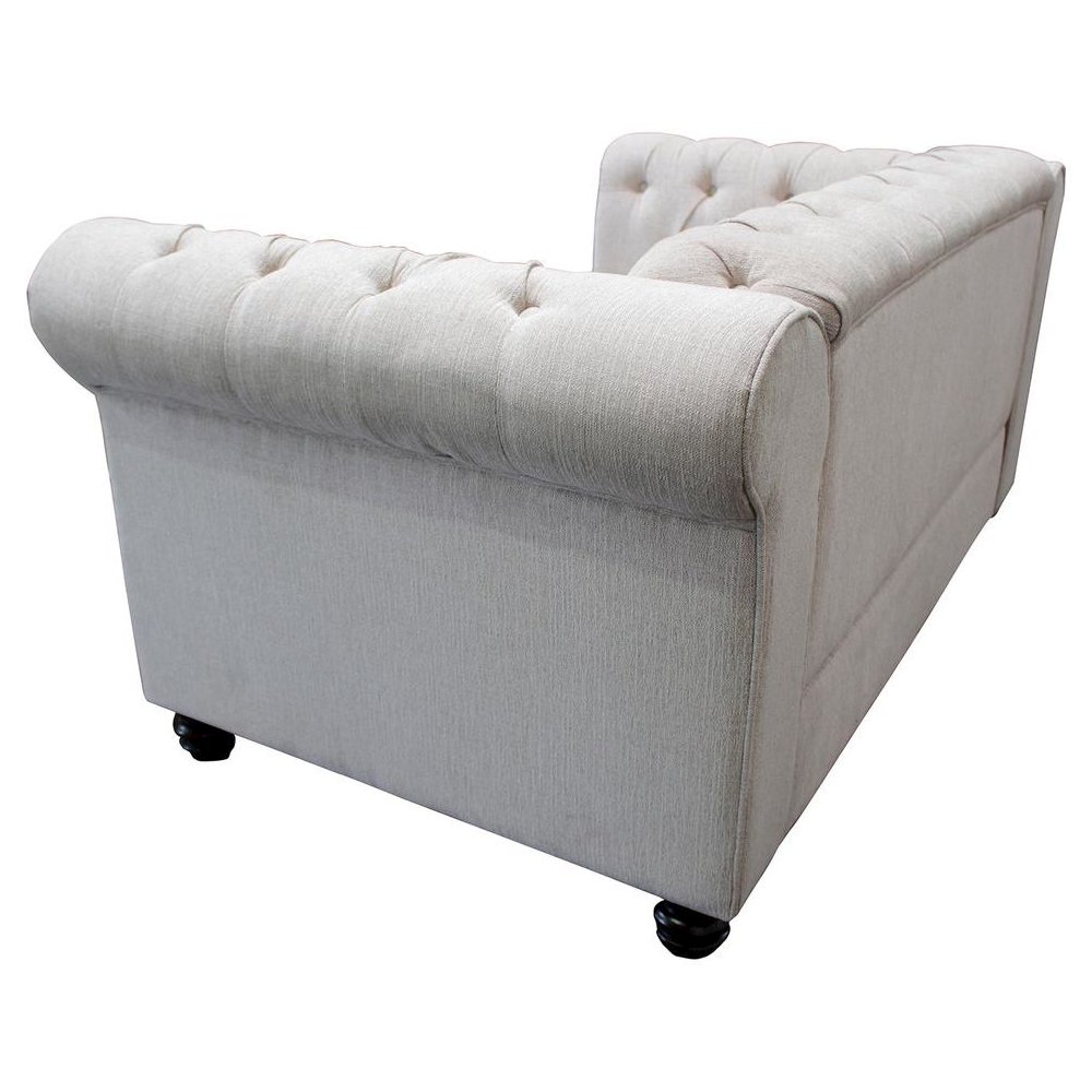 Best Master Venice Fabric Upholstered Living Room Loveseat in Klein Charcoal