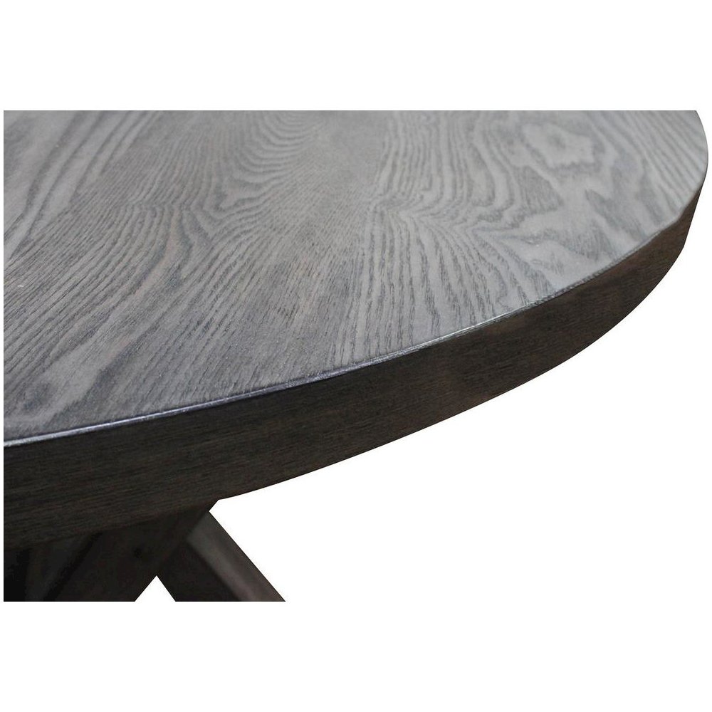 Best Master Solid Wood Round Dining Table in Antique Rustic Gray