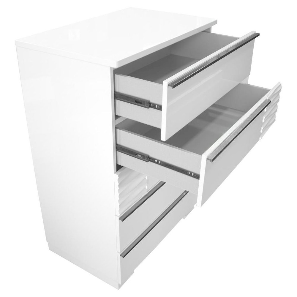 Best Master Athens 5-Drawer Poplar Wood Bedroom Chest in White Lacquer