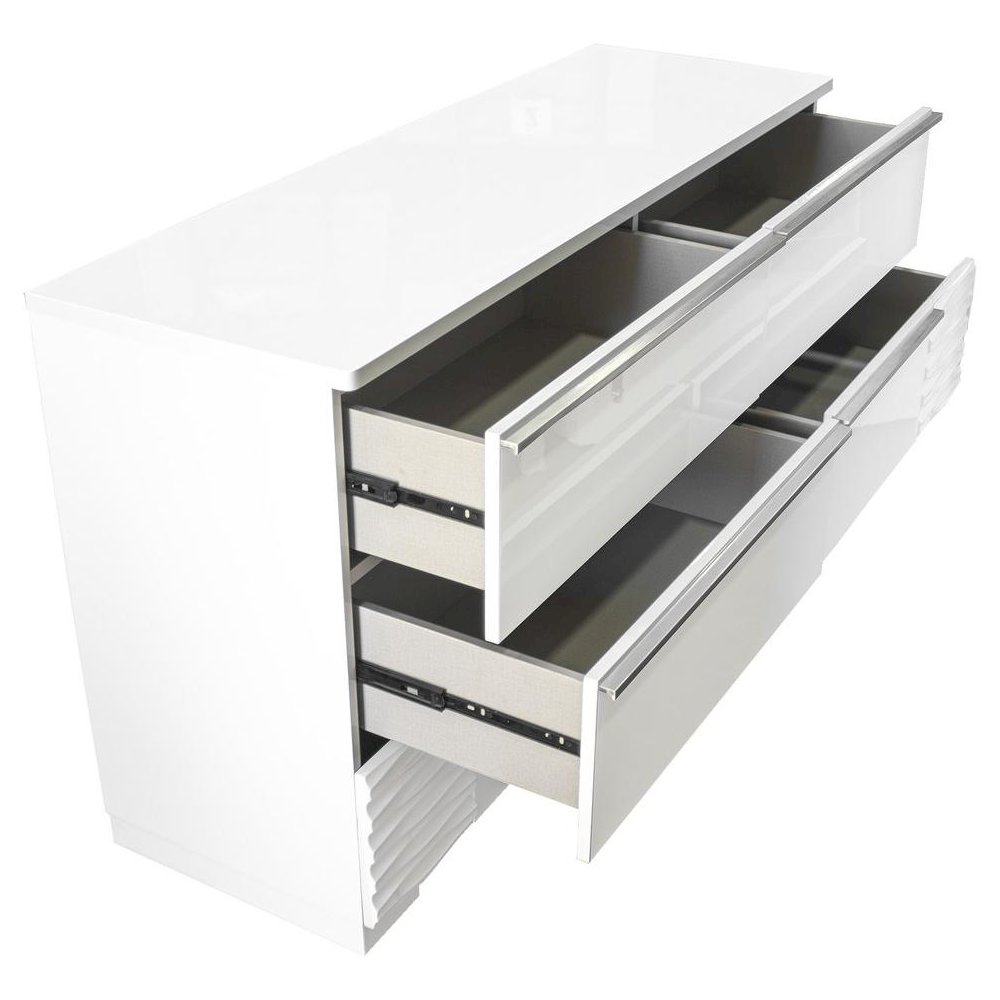 Best Master Athens Poplar Wood Bedroom Dresser in White Lacquer