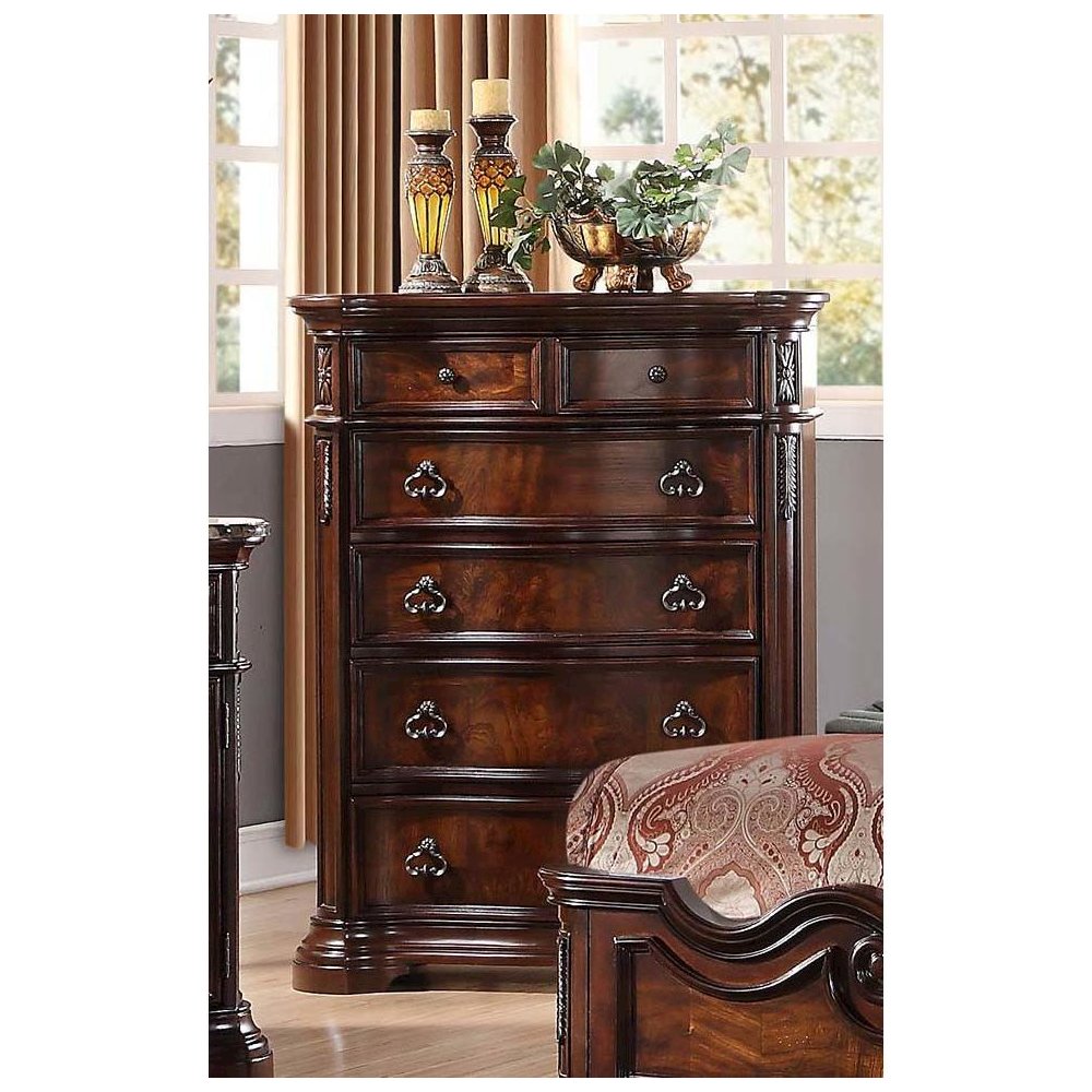 Best Master Barney’s Traditional Wood 5-Drawer Chest in Walnut