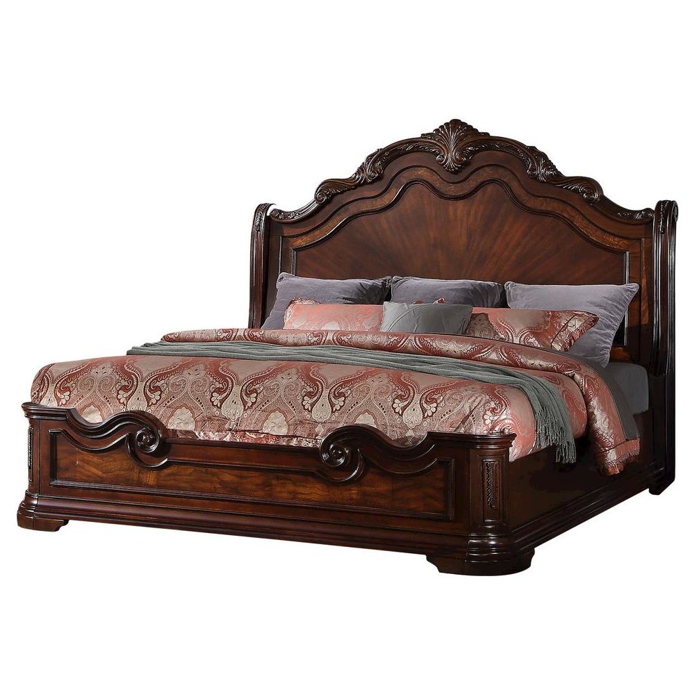 Best Master Barney’s Traditional Wood Eastern King Bed in Walnut