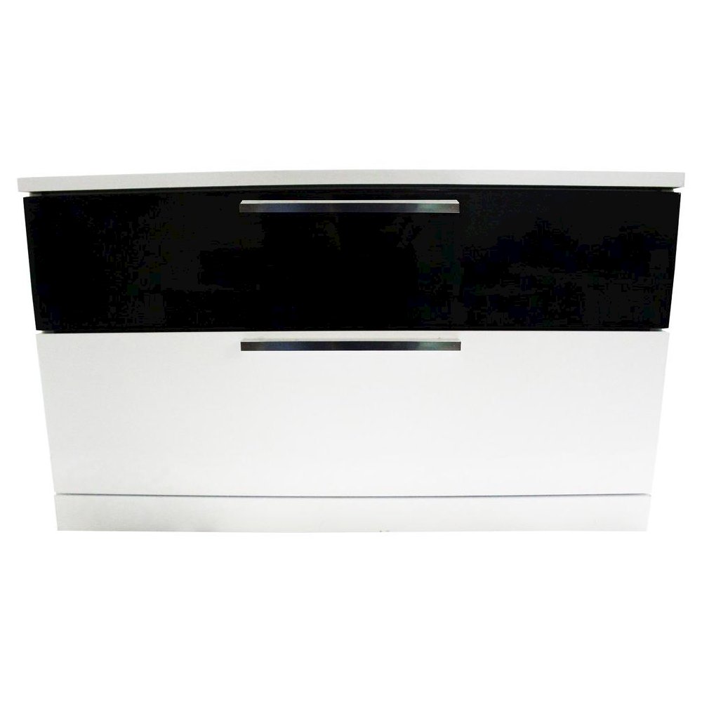 Best Master Bahamas 2-Drawer Poplar Wood Bedroom Nightstand in Black/White