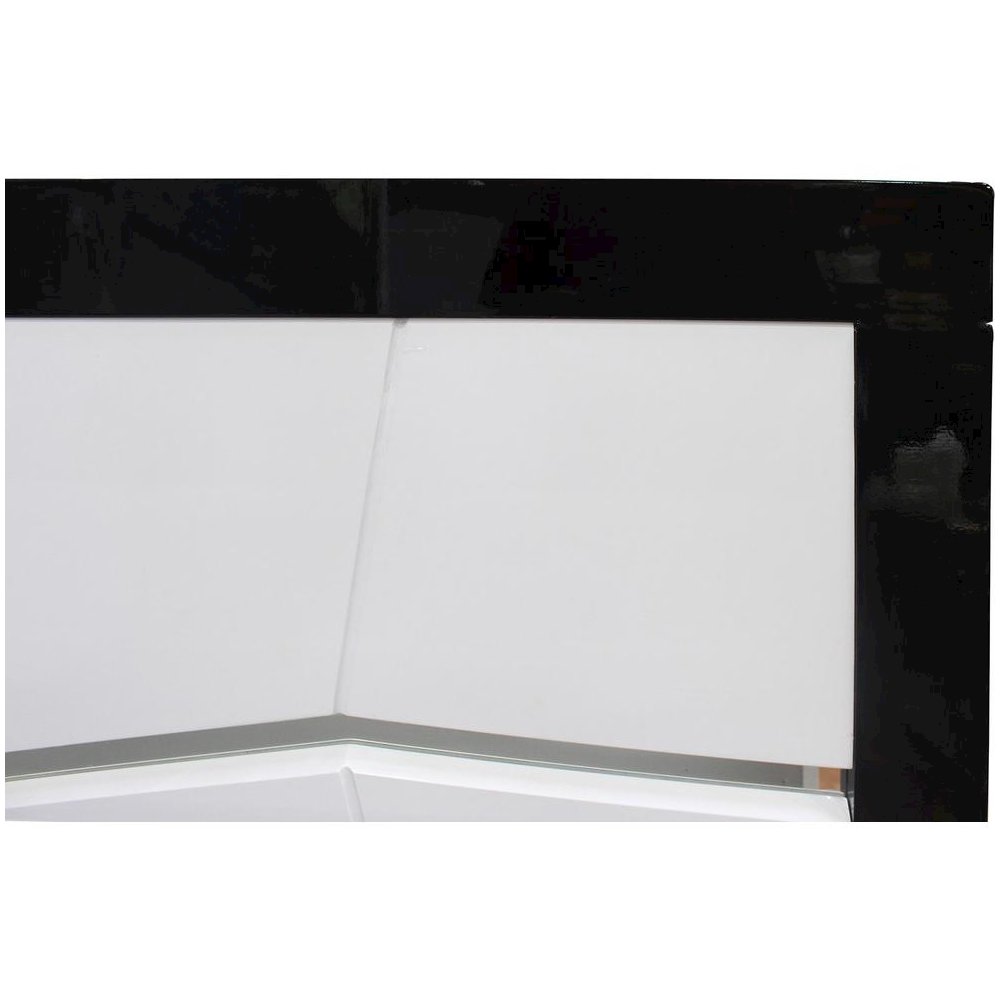 Best Master Poplar Wood Cal King Platfrom Bed With LED Light in White/Black
