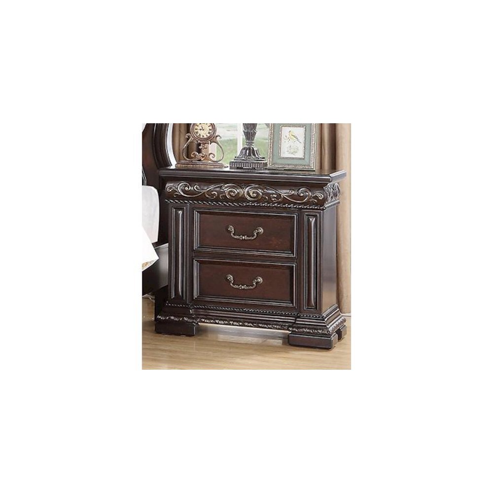 Best Master Furniture Africa 29″ 2 Drawer Solid Wood Nightstand in Cherry