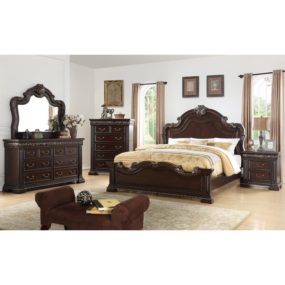 Best Master Furniture Africa 29″ 2 Drawer Solid Wood Nightstand in Cherry