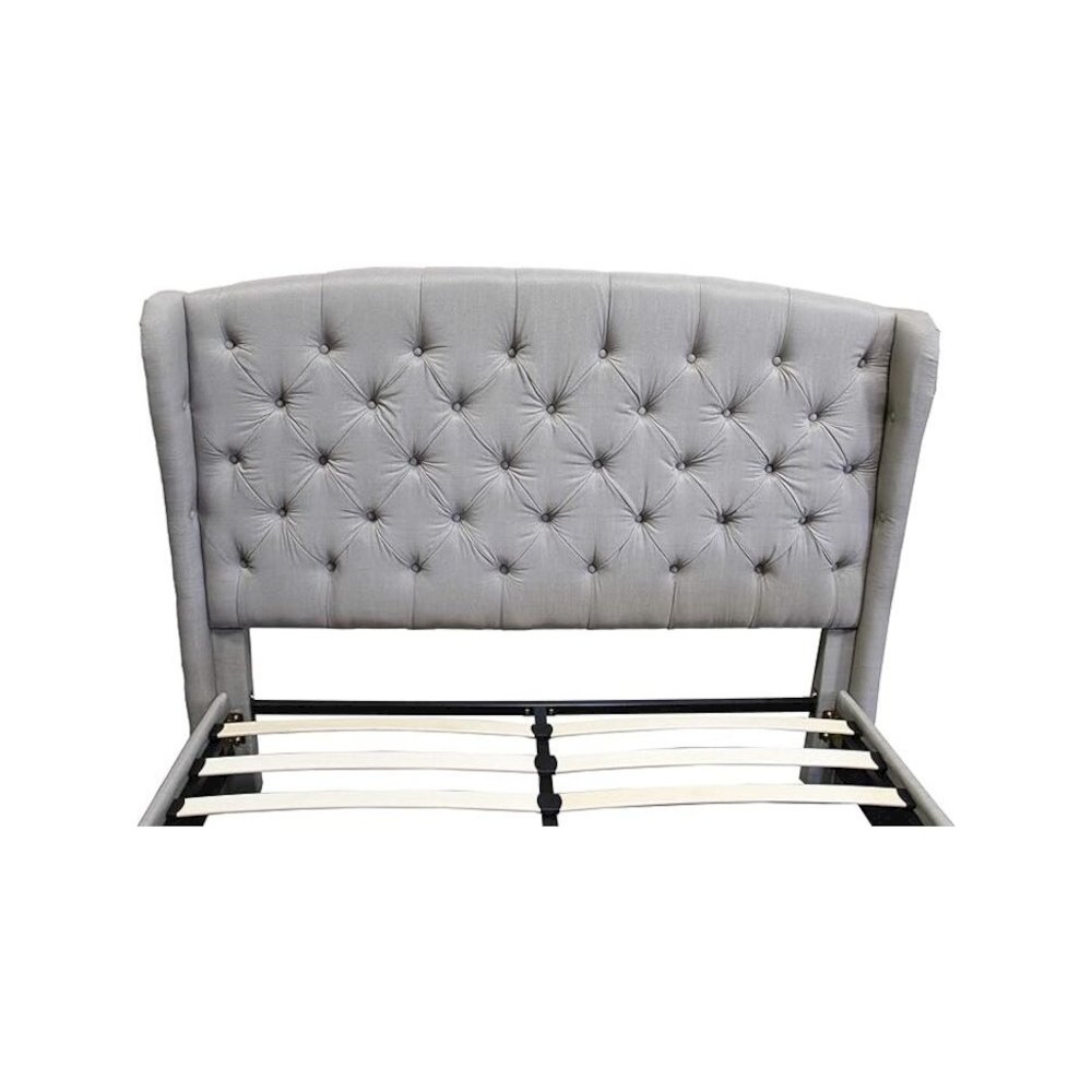 Frances Solid Wood/Fabric Upholstry East King Platform Bed – Grey