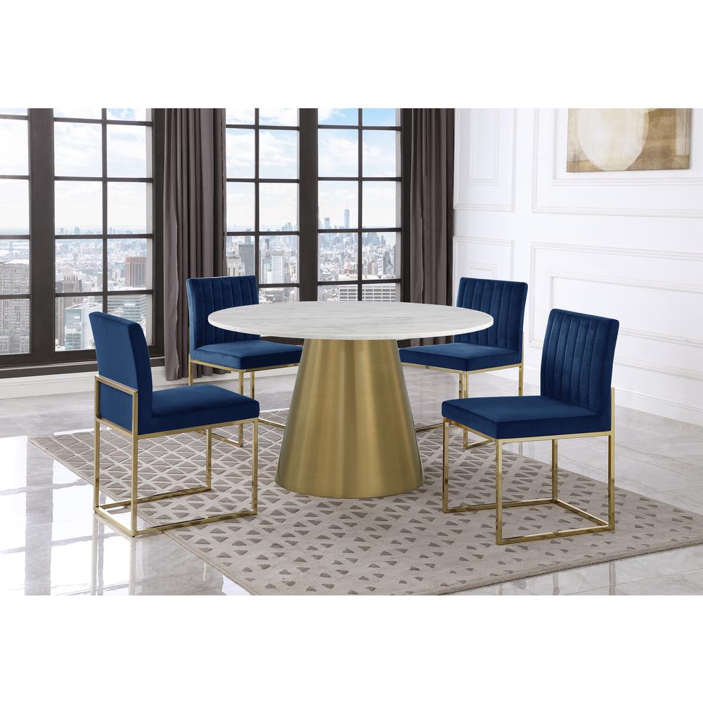 Jacobsen Navy Velvet Armless Chairs (Set of 2)
