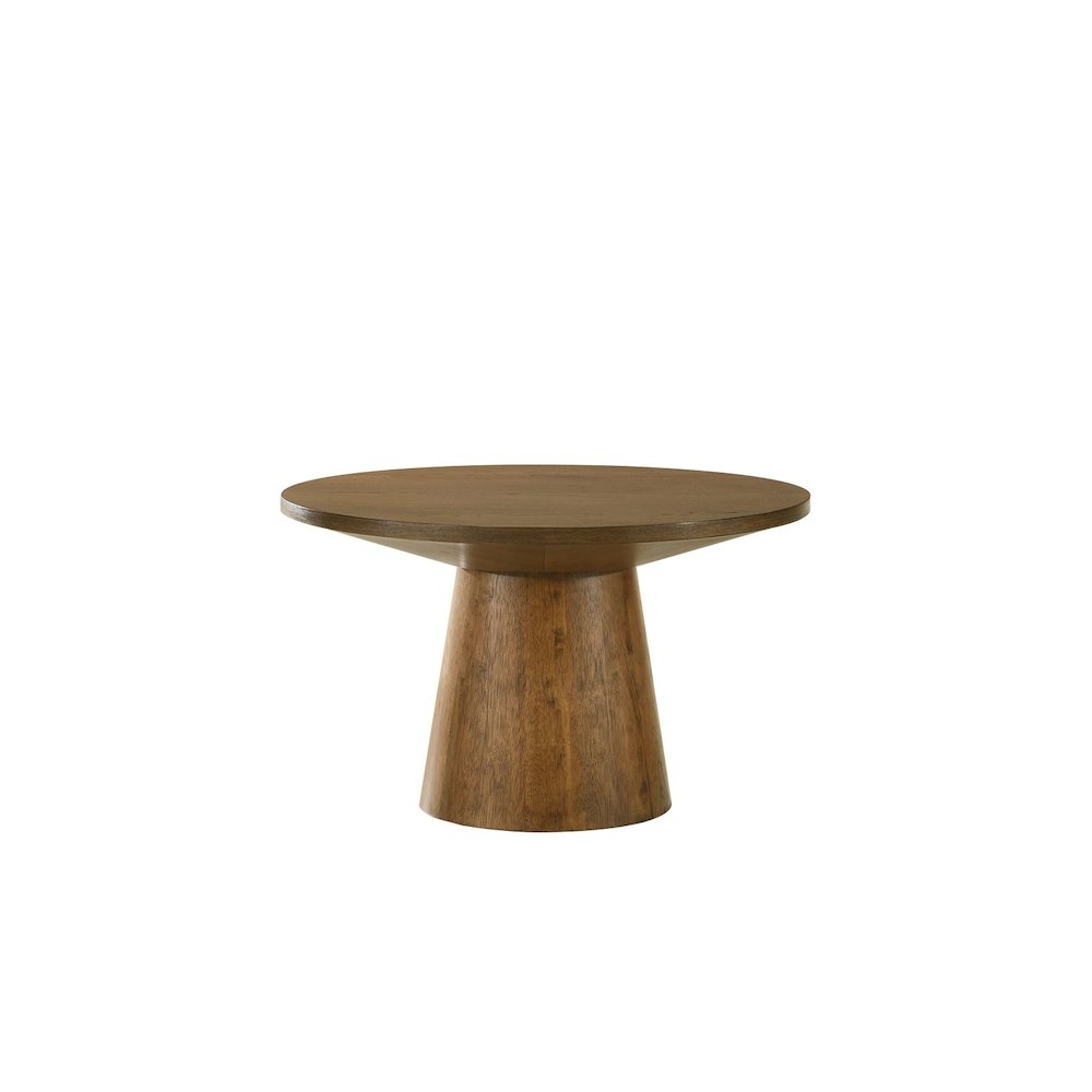 Terra Transitional Round Coffee Table with Pedestal Base