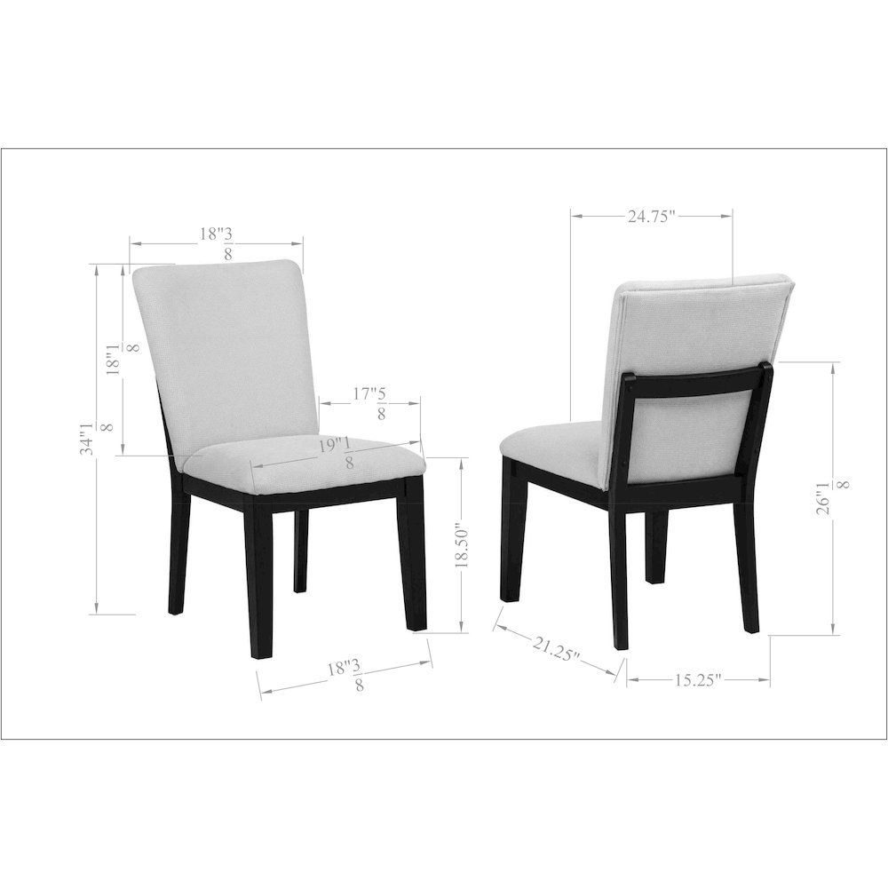 34″ High Modern Upholstered Dining Chair Mid Century Home Kitchen Side Seating