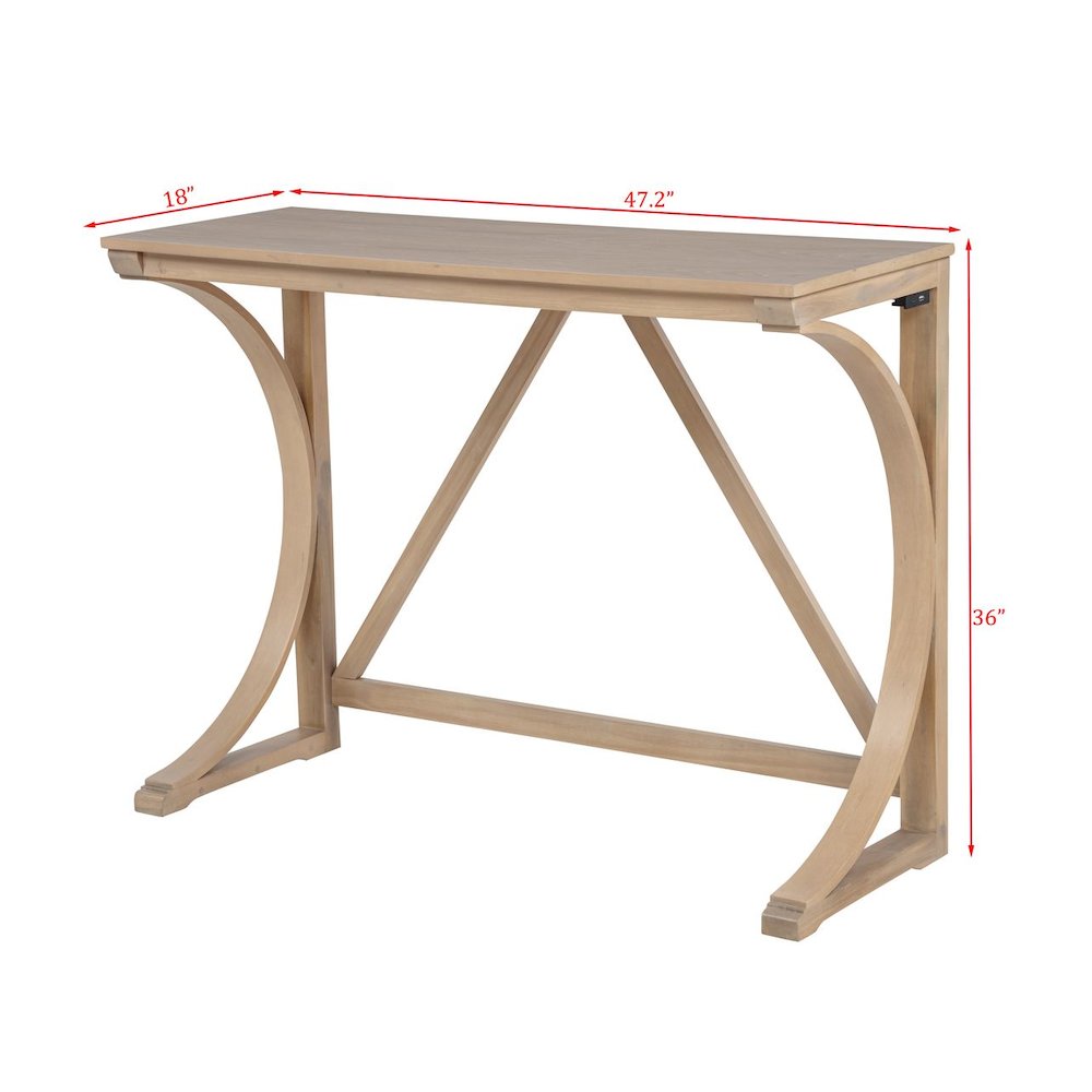 Dappelle 3-Piece Pub Dining Set with USB-A & USB-C Ports in 1 Box