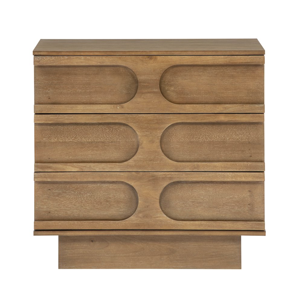 Capri 31″ Wide 3-Drawer Accent Chest Natural Wood Finish Boho Modern Storage