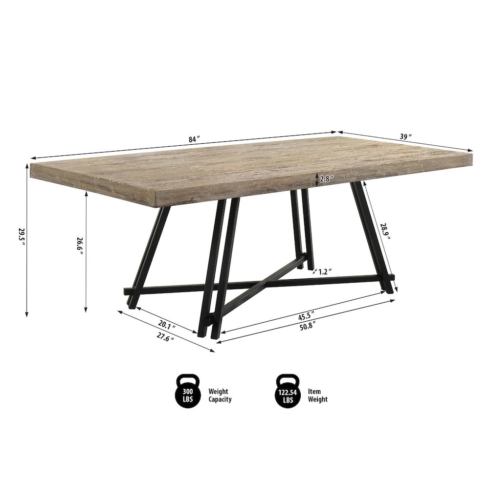 Manhattan Transitional Rectangle Dining Table with Trestle Base