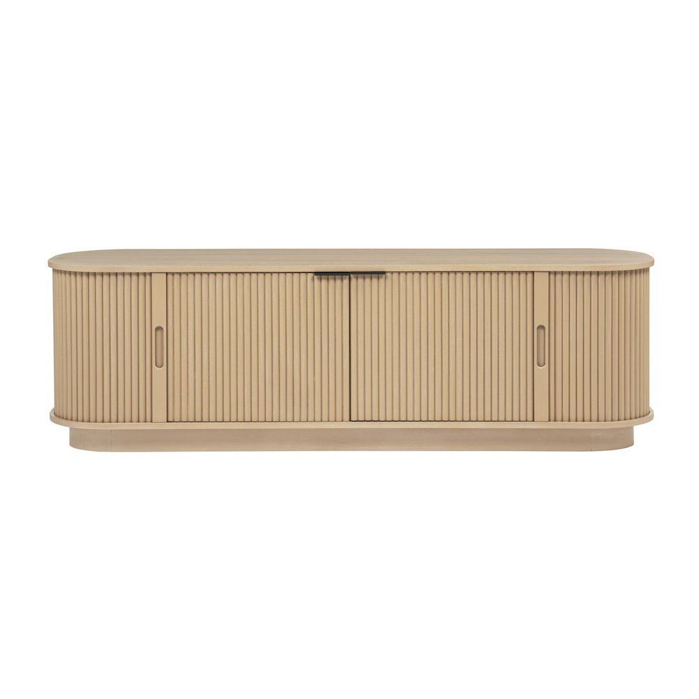 Halcrest 70″ Mid-Century Fluted TV Stand with Rounded Oval Design