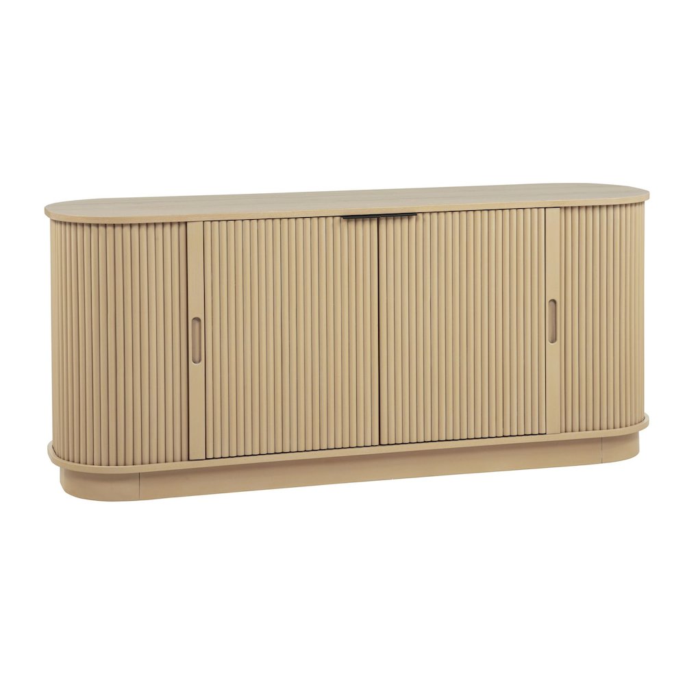 Halcrest 62″ Mid-Century Fluted Sideboard Buffet with Rounded Oval Design