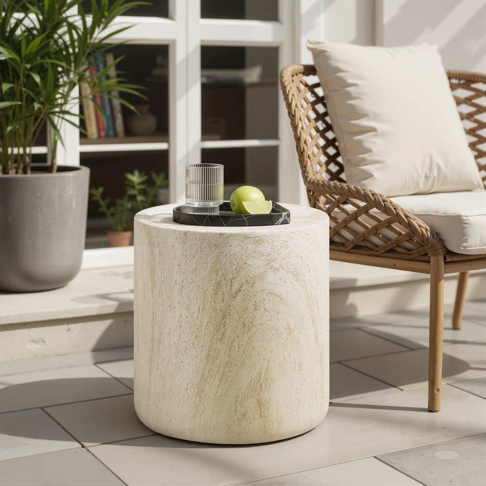 Modern Organic Drum Side Table