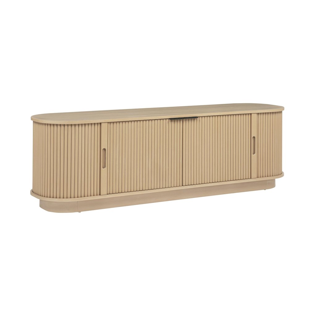 Halcrest 70″ Mid-Century Fluted TV Stand with Rounded Oval Design