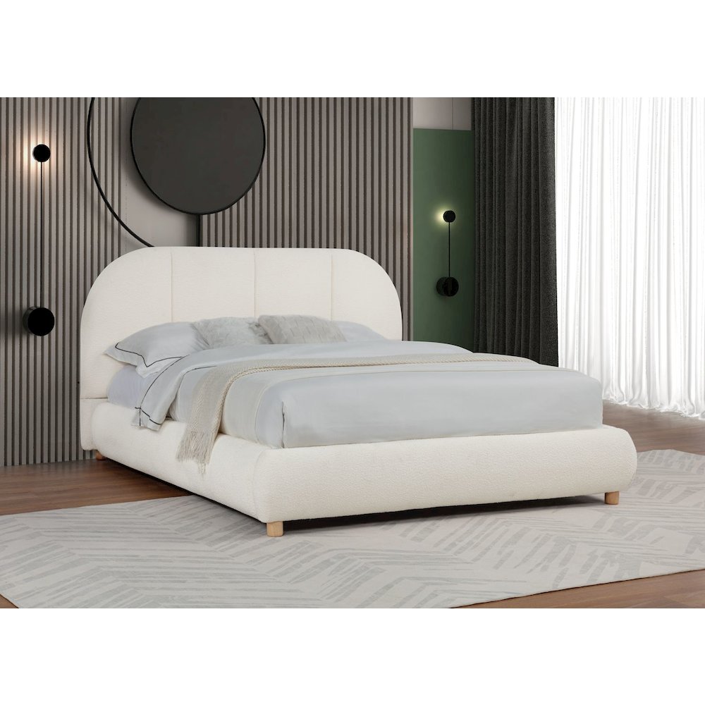 Ctasia Upholstered Burlap Fabrci Low Profile Bed Frame