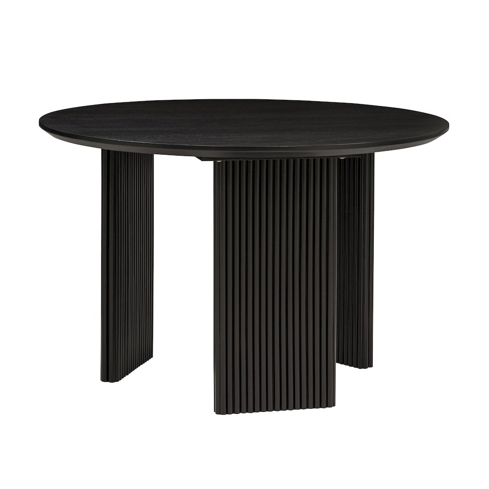 46″ Round Dining Table Mid Century Modern Natural Ash Veneer Wood Top