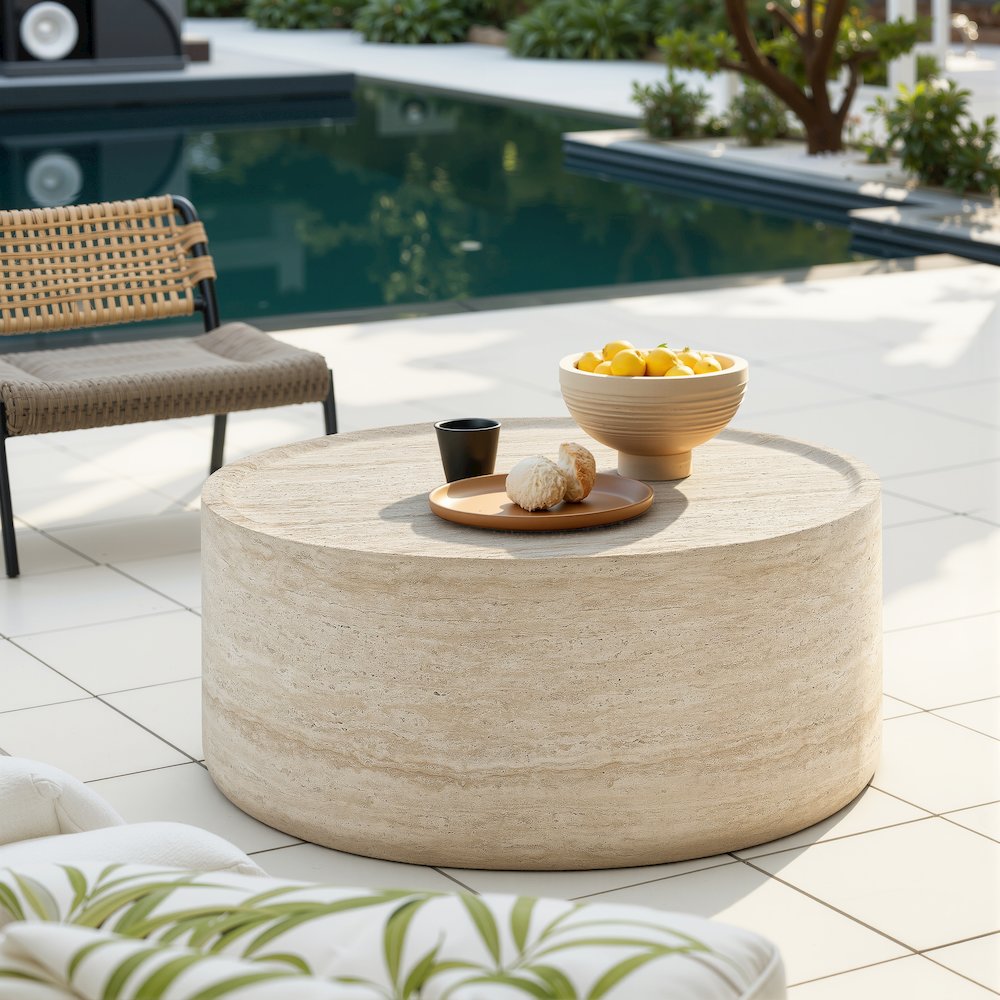 Modern Organic Drum Center Table