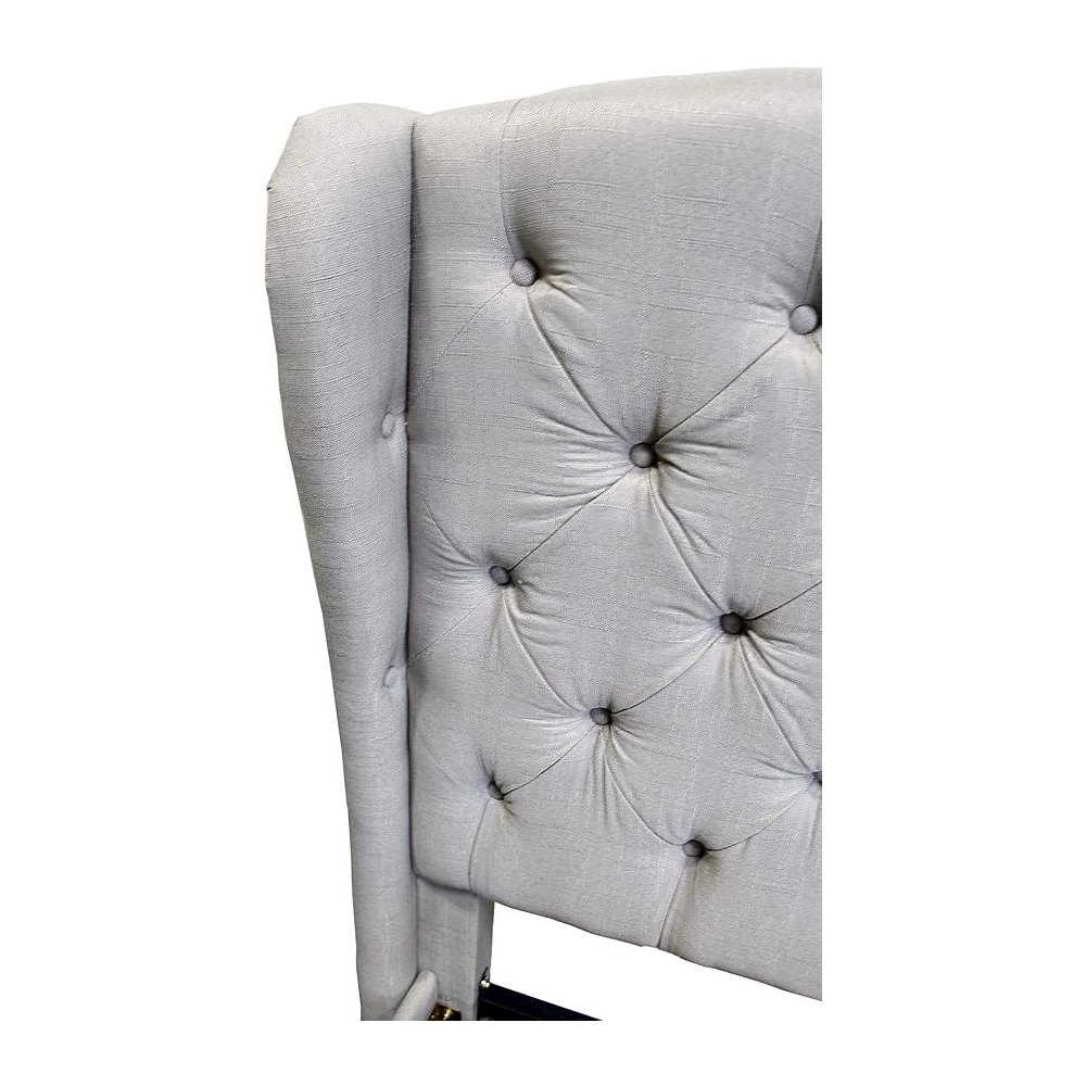 Frances Solid Wood/Fabric Upholstry East King Platform Bed – Grey