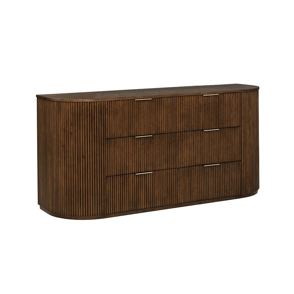 70″ Wide Modern Fluted 6-Drawer Dresser