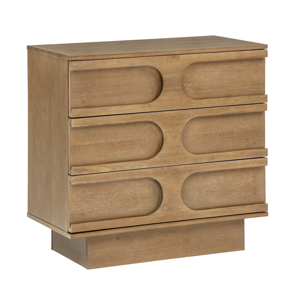 Capri 31″ Wide 3-Drawer Accent Chest Natural Wood Finish Boho Modern Storage