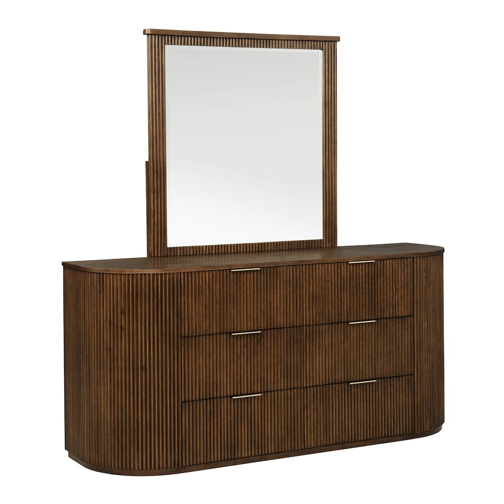 70″ Wide Modern Fluted 6-Drawer Dresser