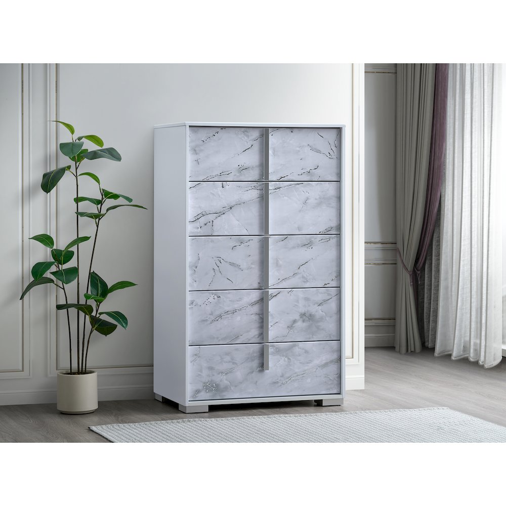 White Faux Marble Finish