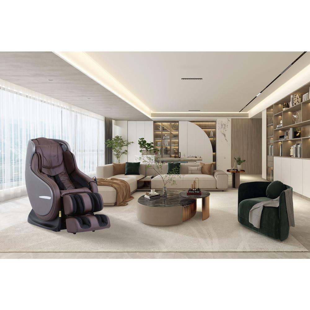 Elvis Chocolate Faux Leather Premium Massage Chair with Bluetooth Speaker