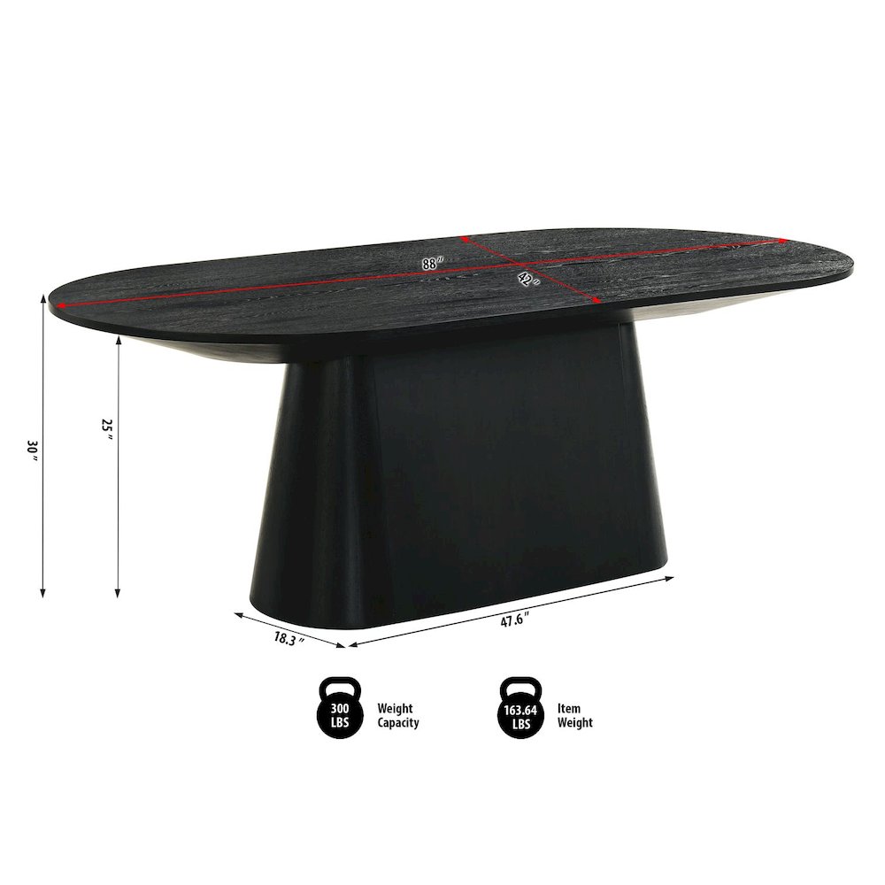 Terra Transitional Oval Dining Table with Pedestal Base