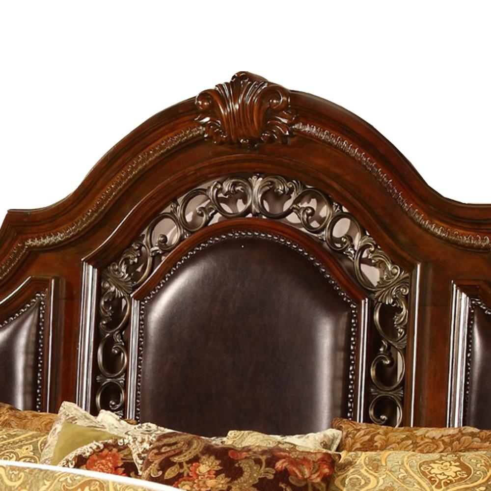 Bessy Traditional Cherry Wood King Platform Bed