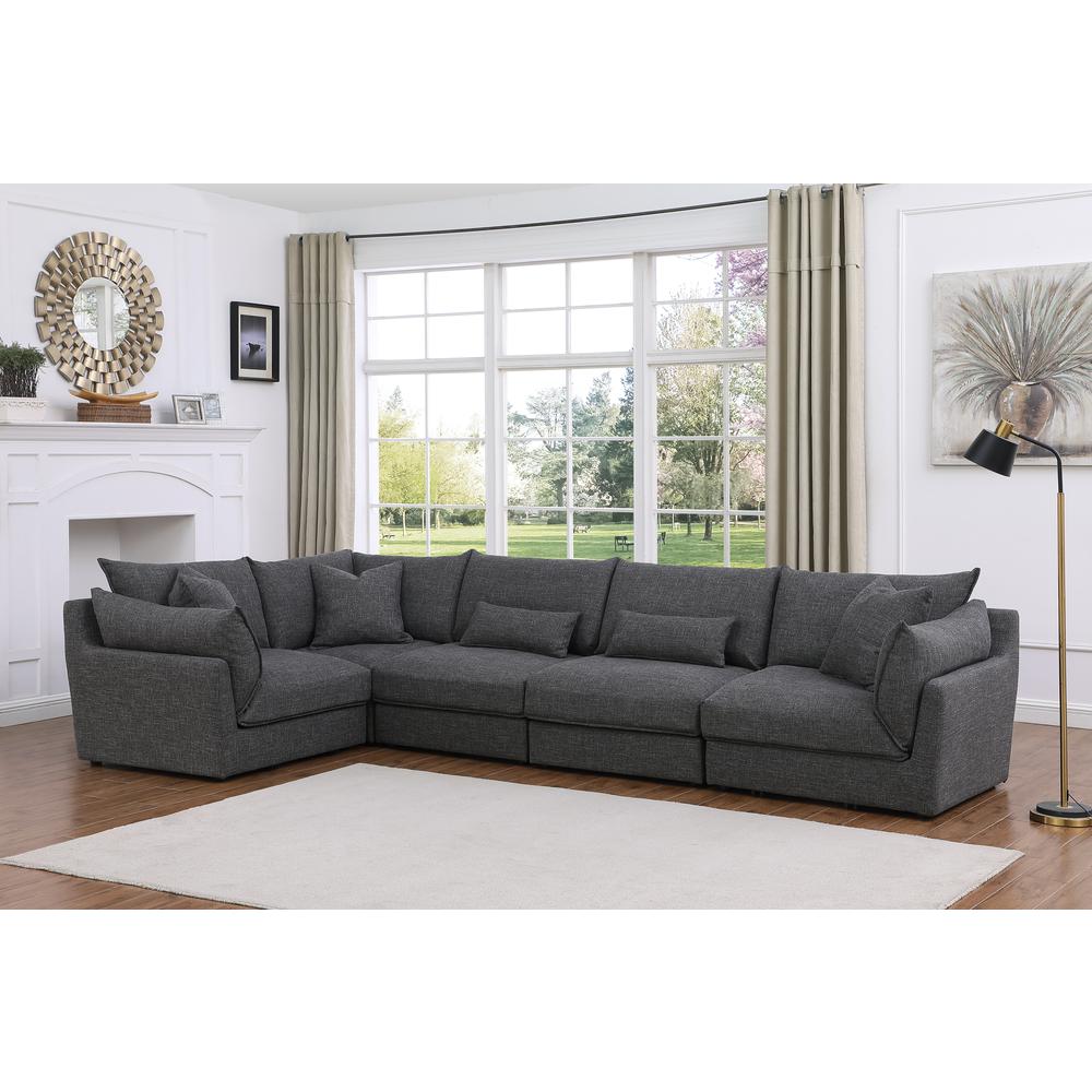 Costin Dark Grey 5-Piece Sectional Set