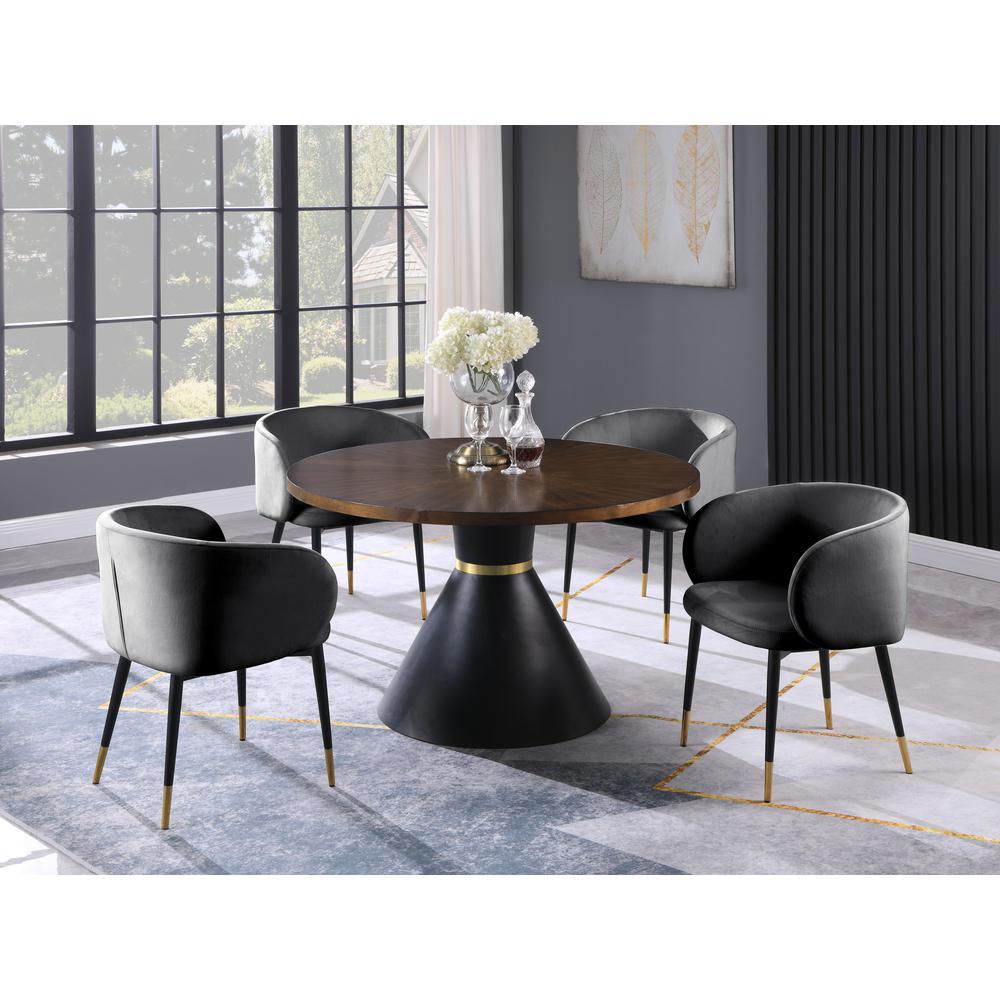 Hemingway 5-piece Round Dinette Set in Green Velvet