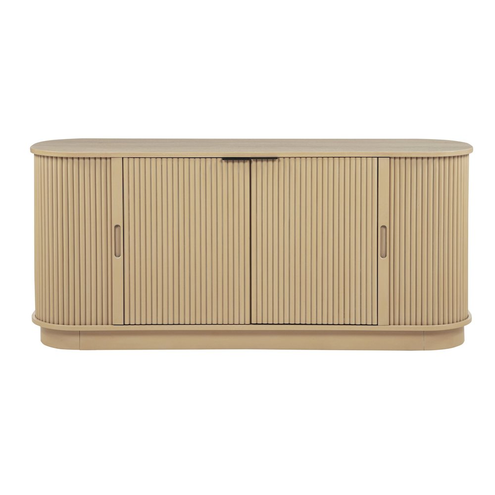 Halcrest 62″ Mid-Century Fluted Sideboard Buffet with Rounded Oval Design
