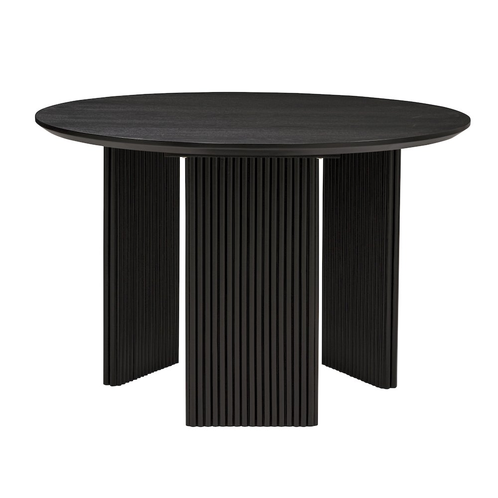 46″ Round Dining Table Mid Century Modern Natural Ash Veneer Wood Top